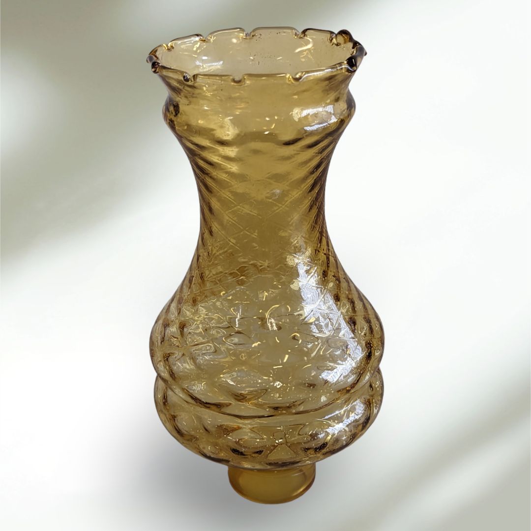 Vintage Italian Argento Honey Coloured Glass Light Shade