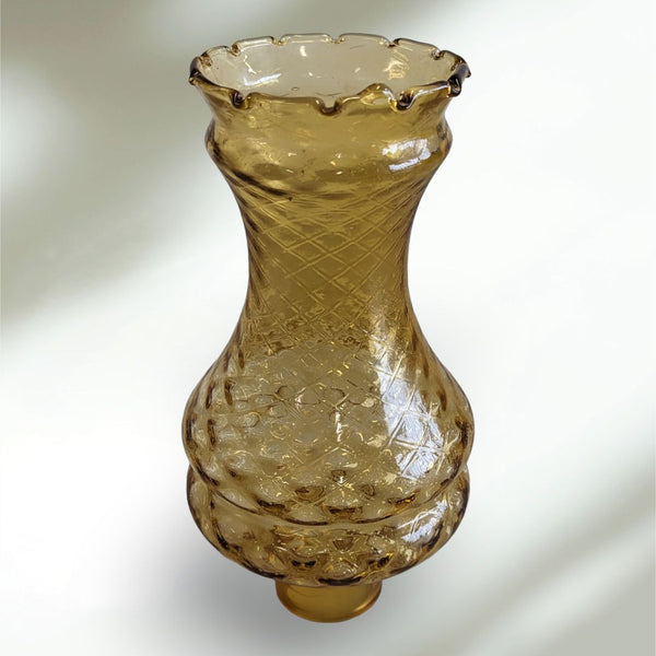 Vintage Italian Argento Honey Coloured Glass Light Shade