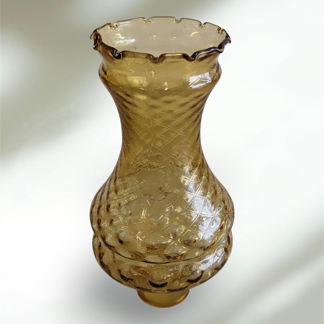 Vintage Italian Argento Honey Coloured Glass Light Shade
