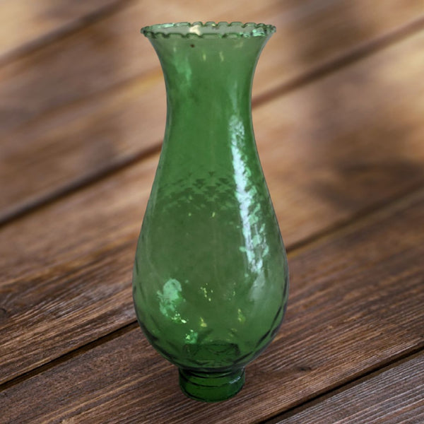 Vintage Green Glass Hurricane Globe