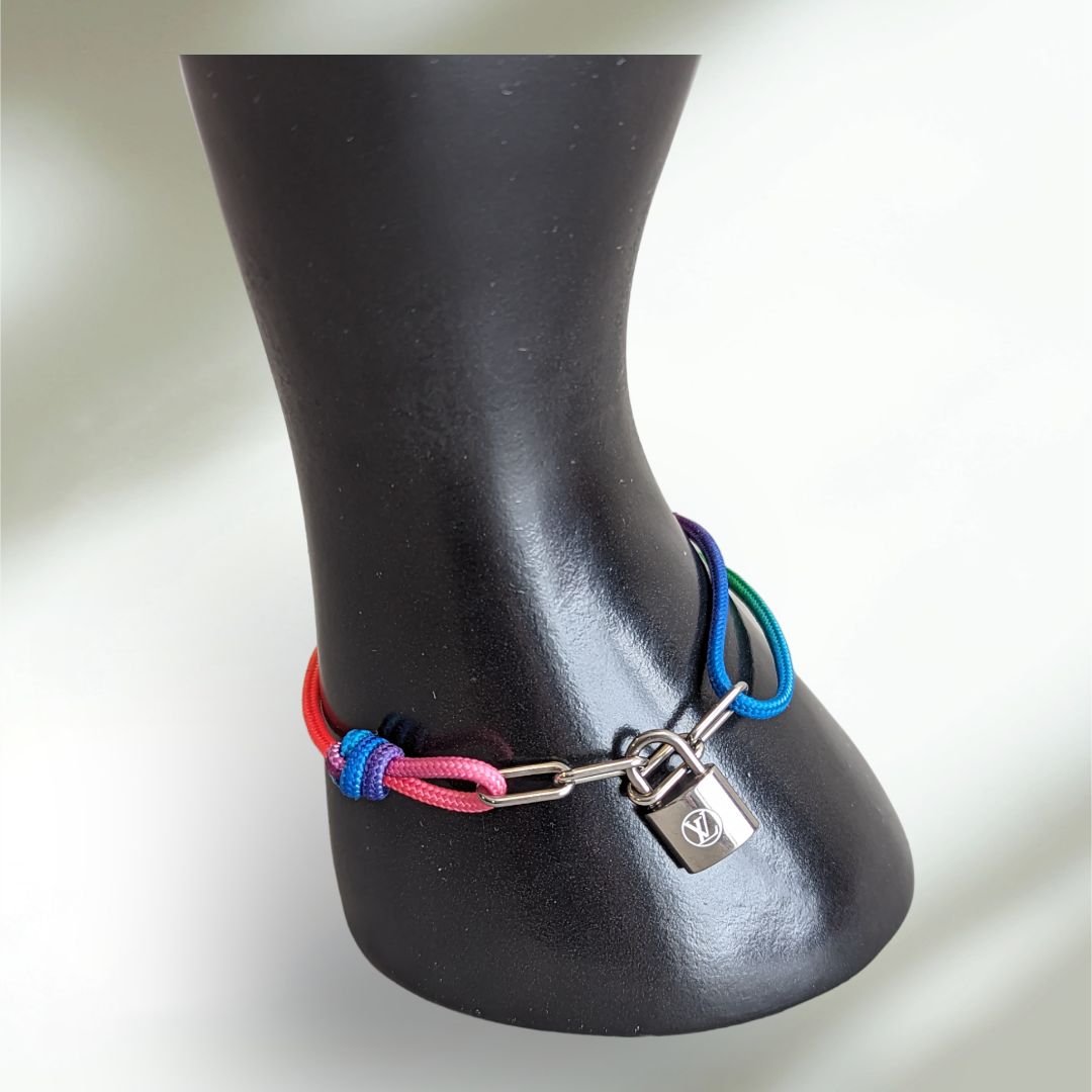 AUTHENTIC Louis Vuitton Rainbow Braided Locket Bracelet