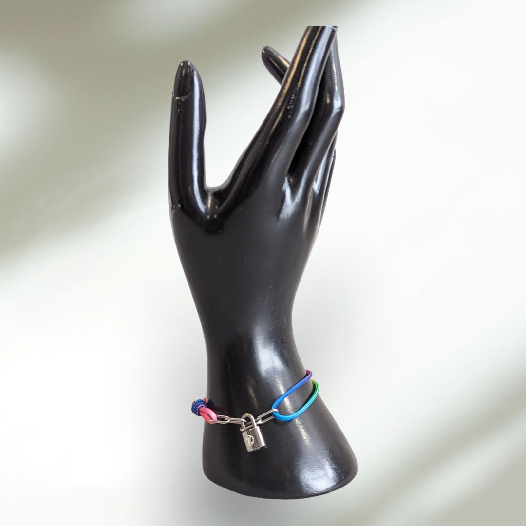 AUTHENTIC Louis Vuitton Rainbow Braided Locket Bracelet