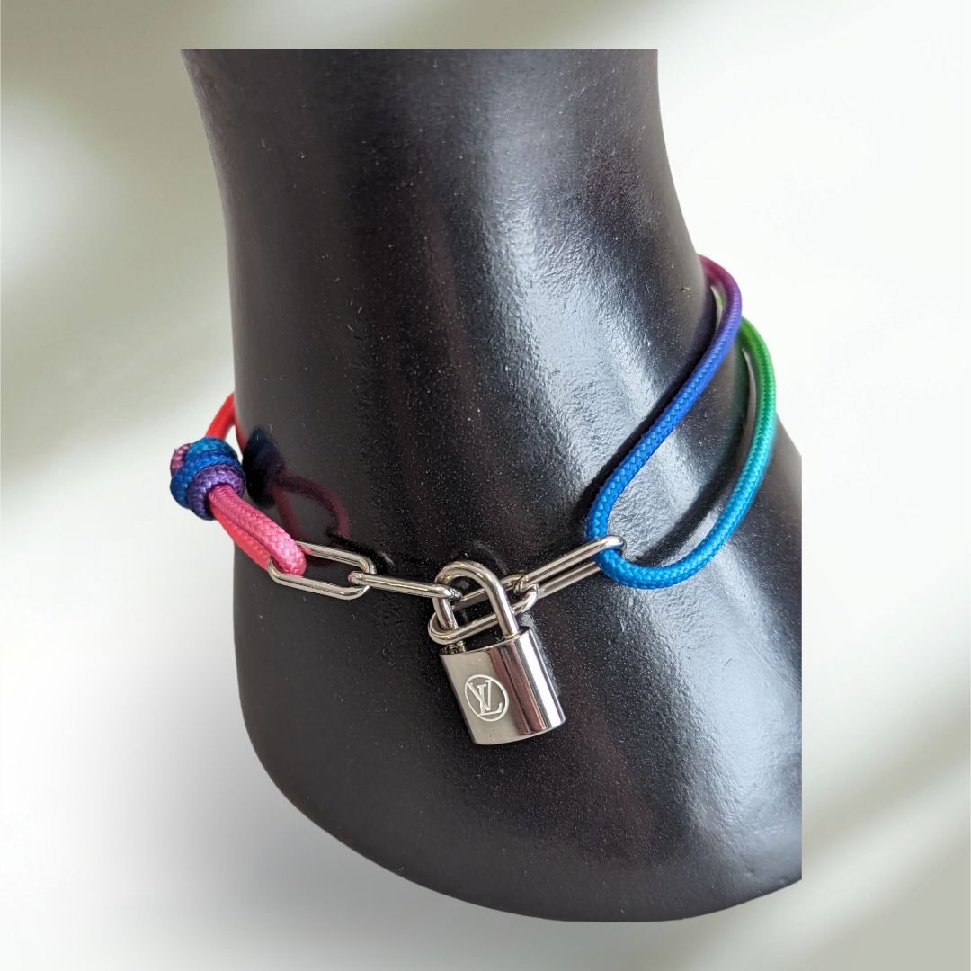 AUTHENTIC Louis Vuitton Rainbow Braided Locket Bracelet