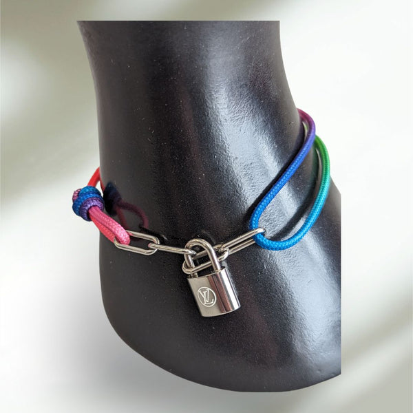 AUTHENTIC Louis Vuitton Rainbow Braided Locket Bracelet