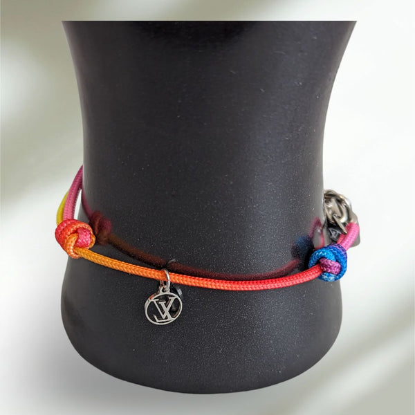 AUTHENTIC Louis Vuitton Rainbow Braided Locket Bracelet