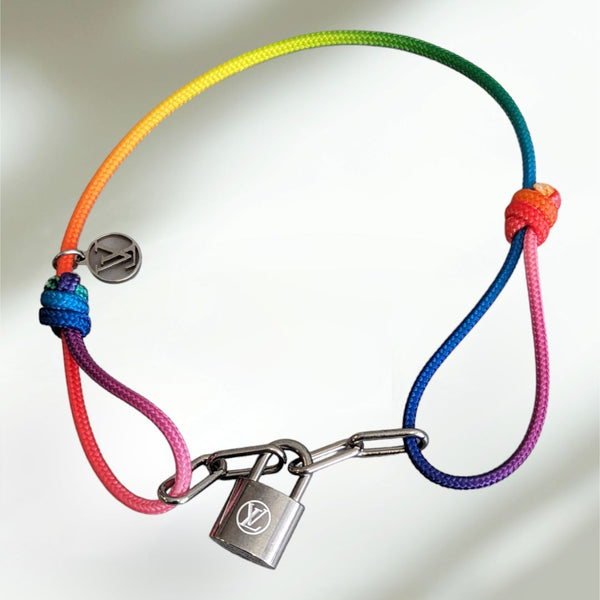 AUTHENTIC Louis Vuitton Rainbow Braided Locket Bracelet