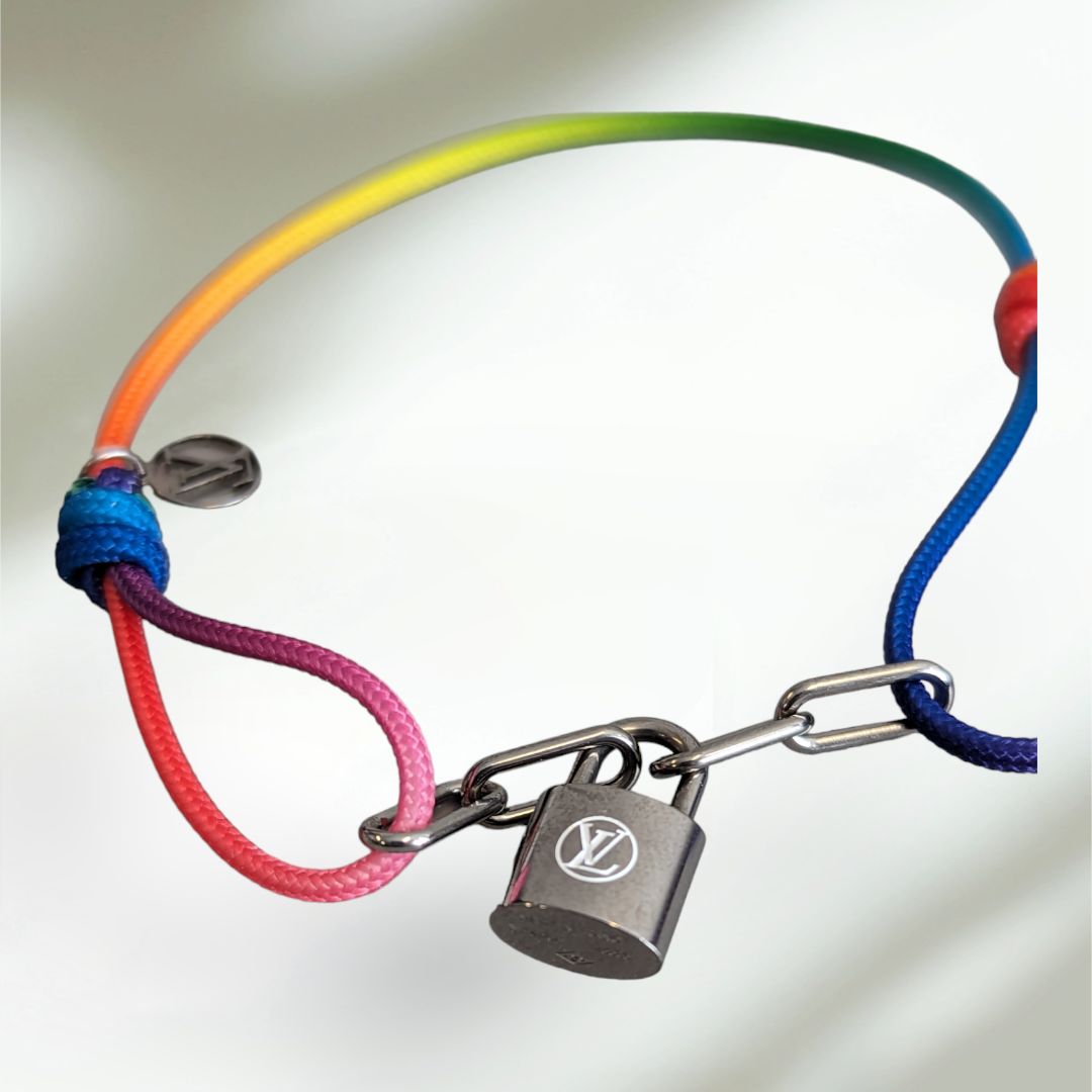 AUTHENTIC Louis Vuitton Braided Rainbow Locket Bracelet