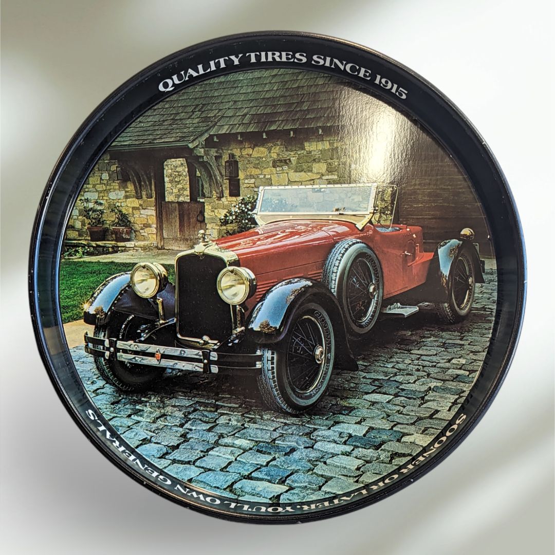 GENERAL TIRE BEER/SERVING TRAY-1927 Stultz Blackhawk Speedster
