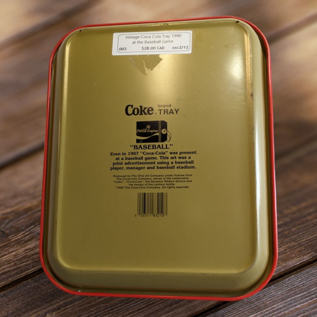 Vintage Coca Cola Tray 1990 at the Baseball Game