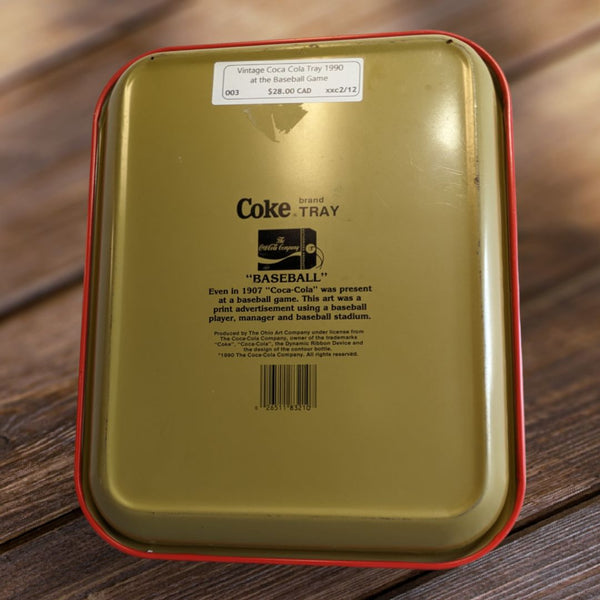 Vintage Coca Cola Tray 1990 at the Baseball Game
