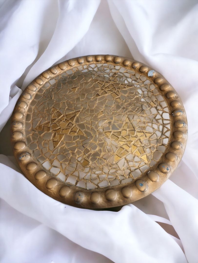 Gold and Clear Glass Plate