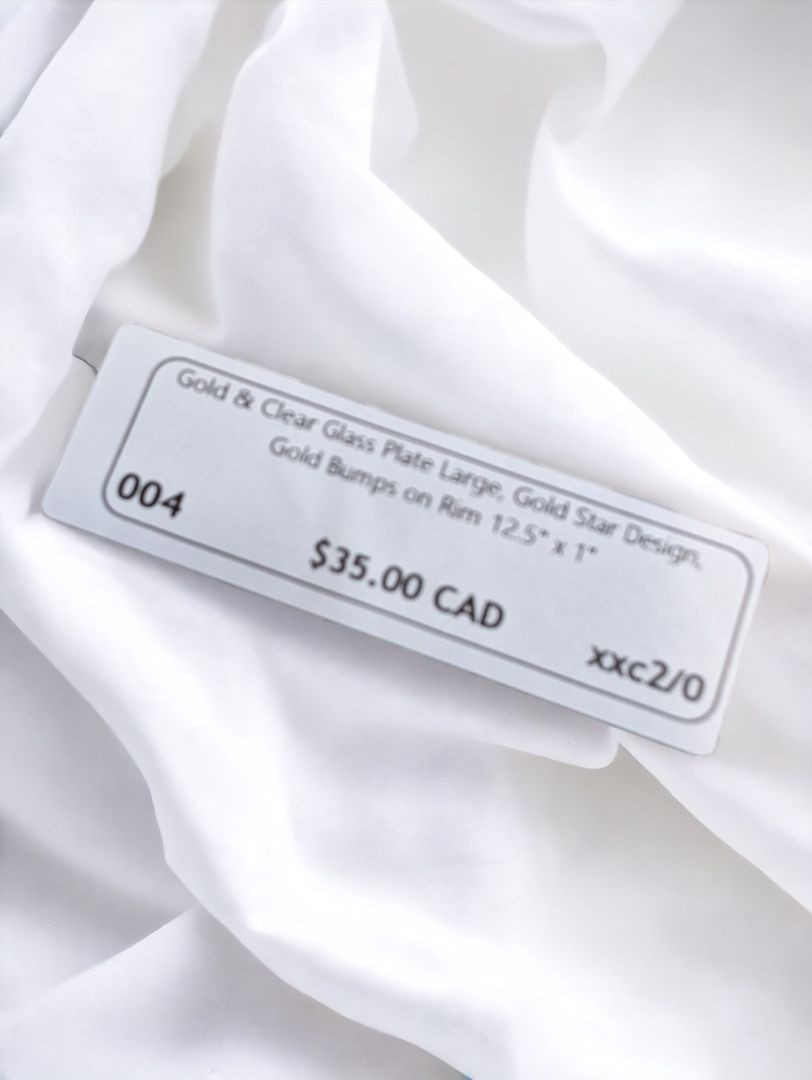 Gold and Clear Glass Plate