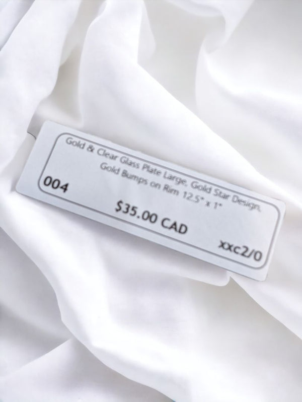 Gold and Clear Glass Plate
