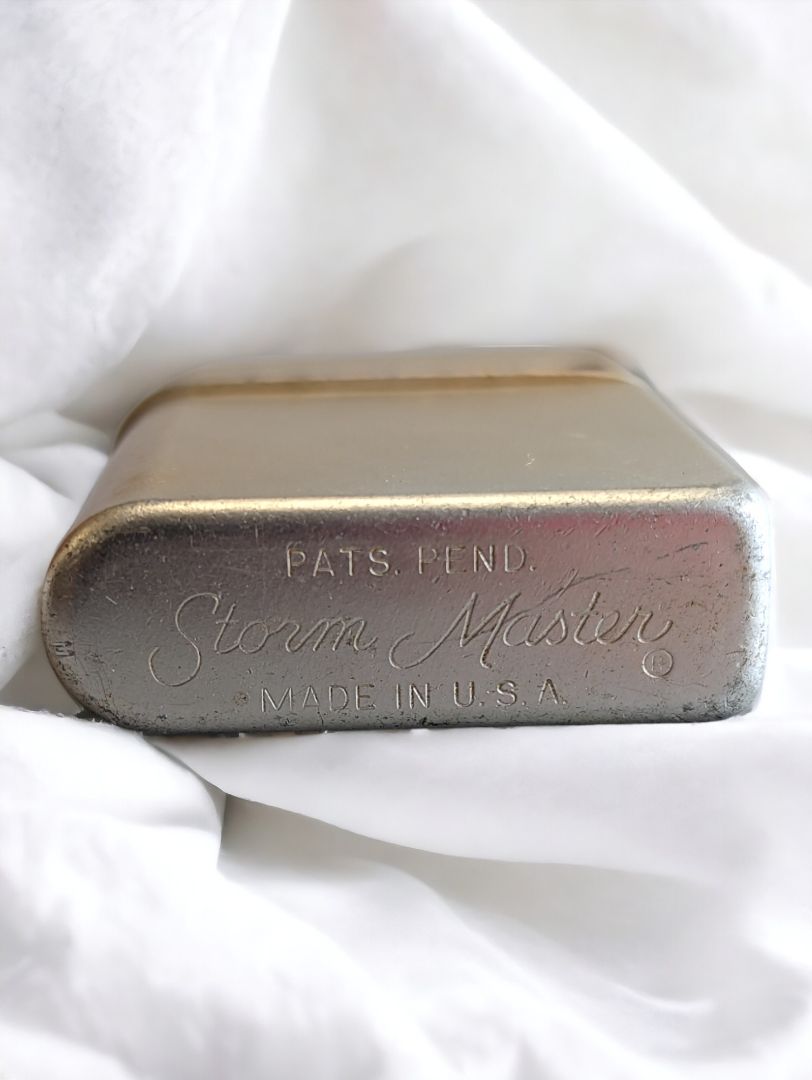 Silver & Green  Vintage Storm Master Lighter