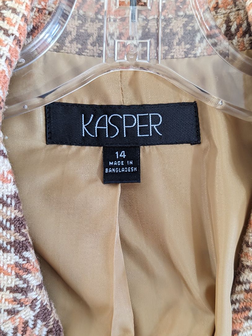 Kasper Plaid Blazer Size 14