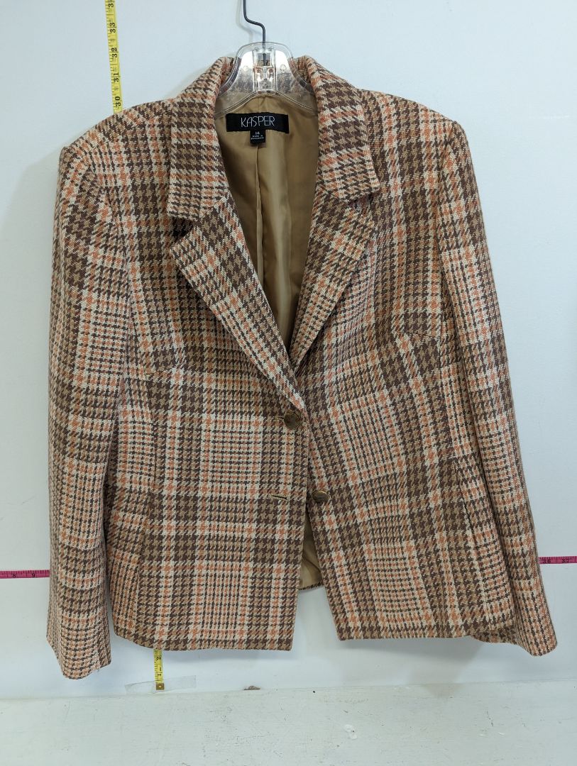 Kasper Plaid Blazer Size 14