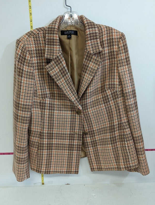 Kasper Plaid Blazer Size 14