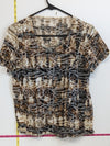 Brown & Beige Printed T-Shirt (L)