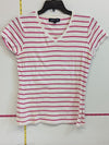 Pink & White Striped Jones New York Tee (L)