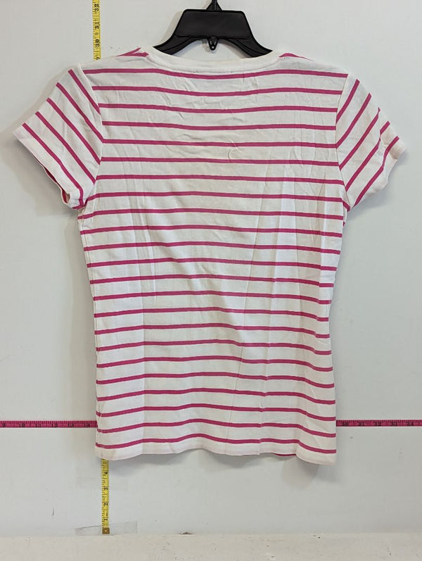 Pink & White Striped Jones New York Tee (L)