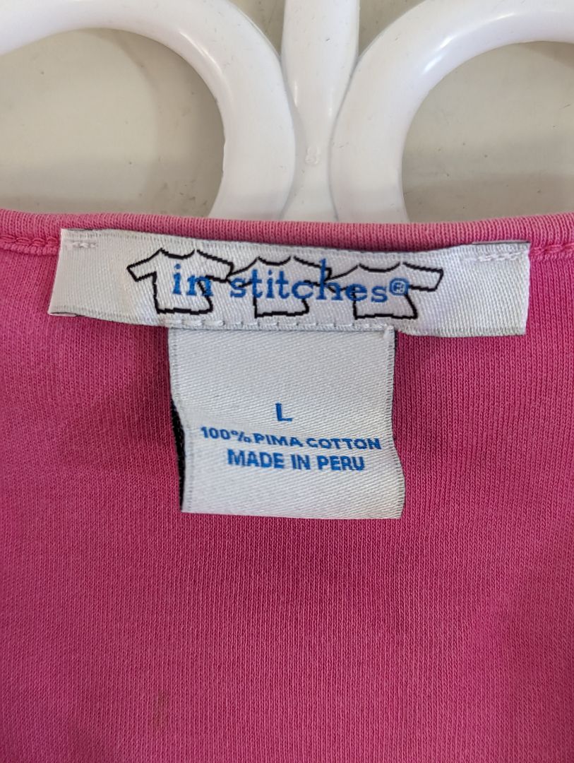 In Stiches Pink Tee (L)