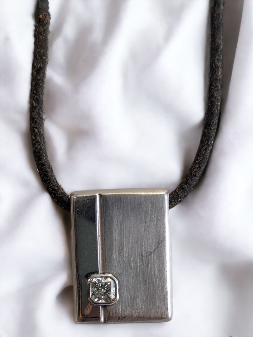 white gold  Vintage Heart on Fire Necklace