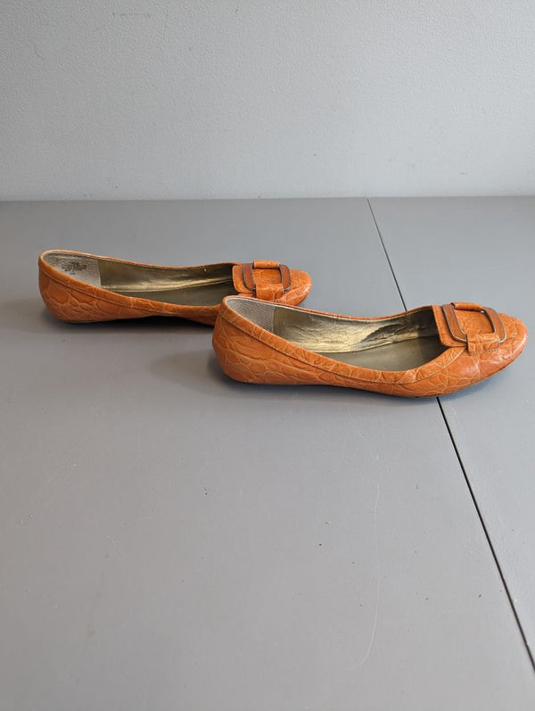 Nine West Orange Slip on Shoes (7.5)