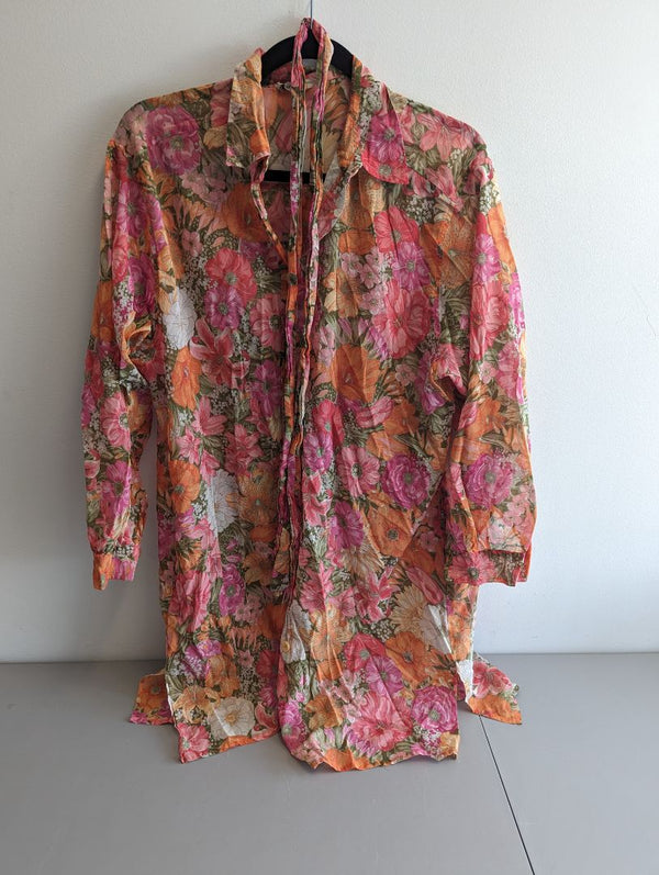 Oleg Cassini Floral light weight shirt (46) w Belt