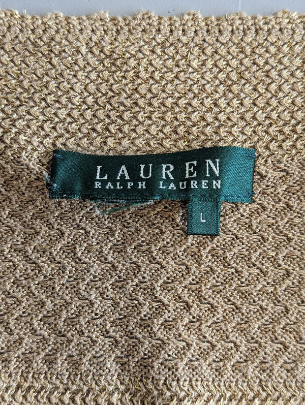 Ralph Lauren Gold Knitted Shirt (L)