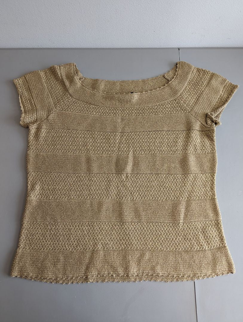 Ralph Lauren Gold Knitted Shirt (L)