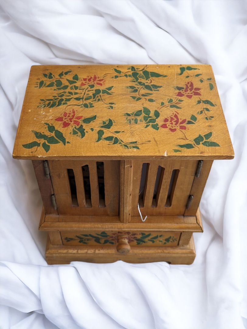 Antique Mini Tea Cabinet/Jewelry Box