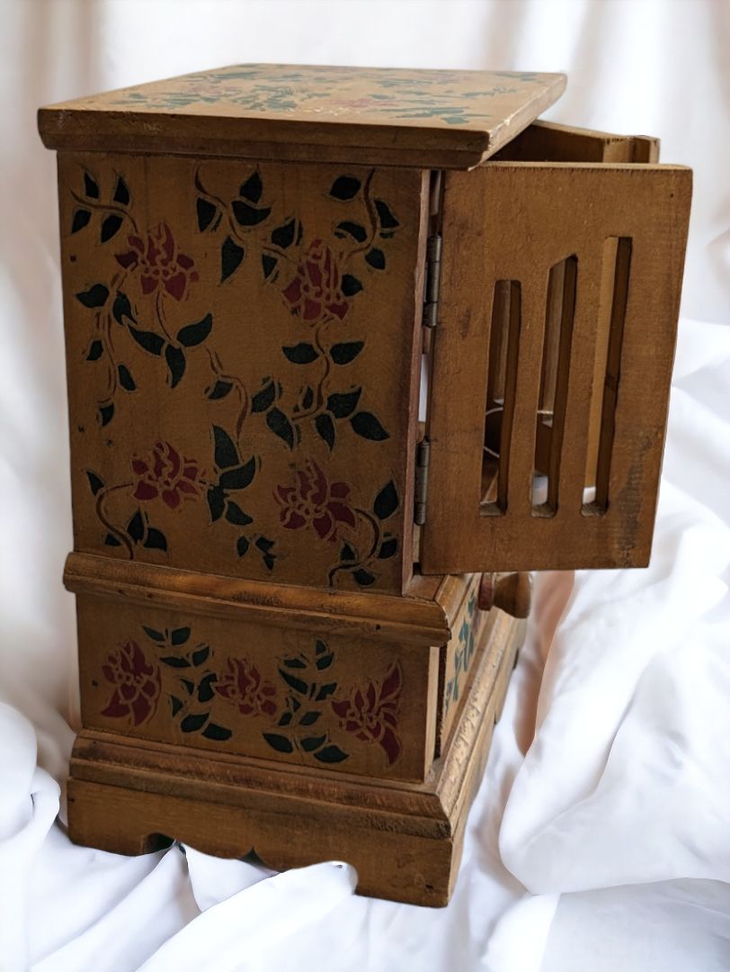 Antique Mini Tea Cabinet/Jewelry Box