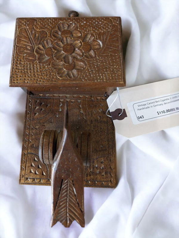 Vintage Carved Bird Cigarette Dispenser