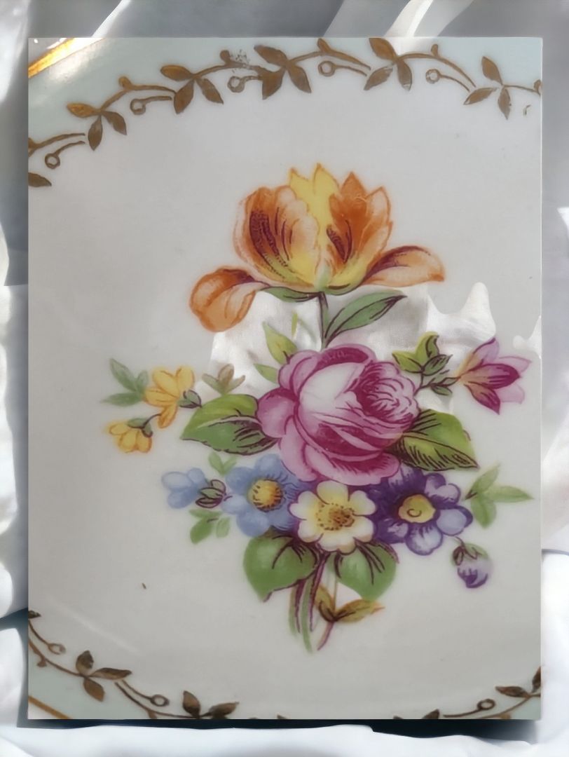 White  Vintage Martinroda Floral Bowl