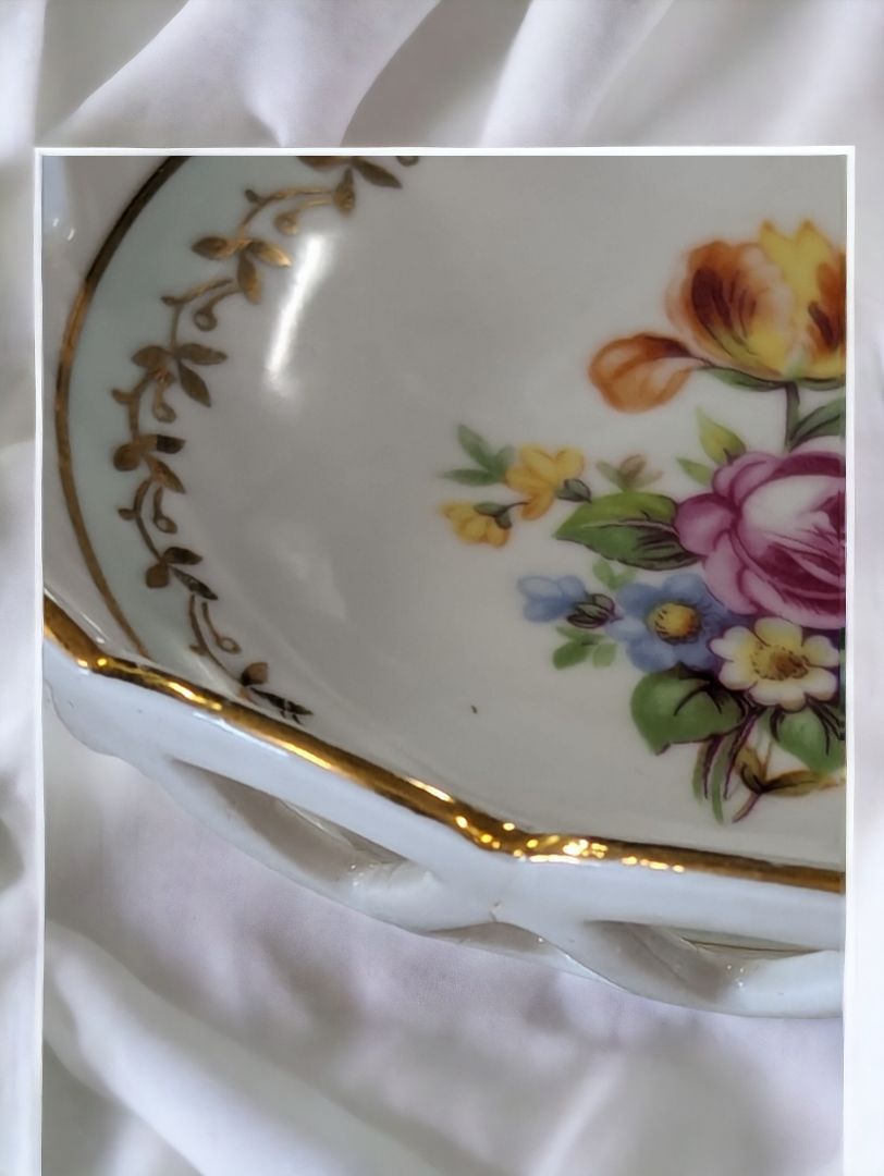 White  Vintage Martinroda Floral Bowl