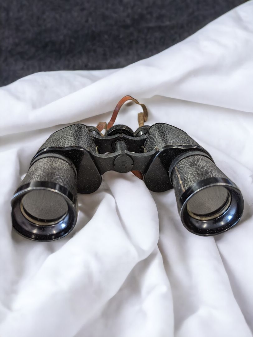 Vintage Binoculars in Leather Bag