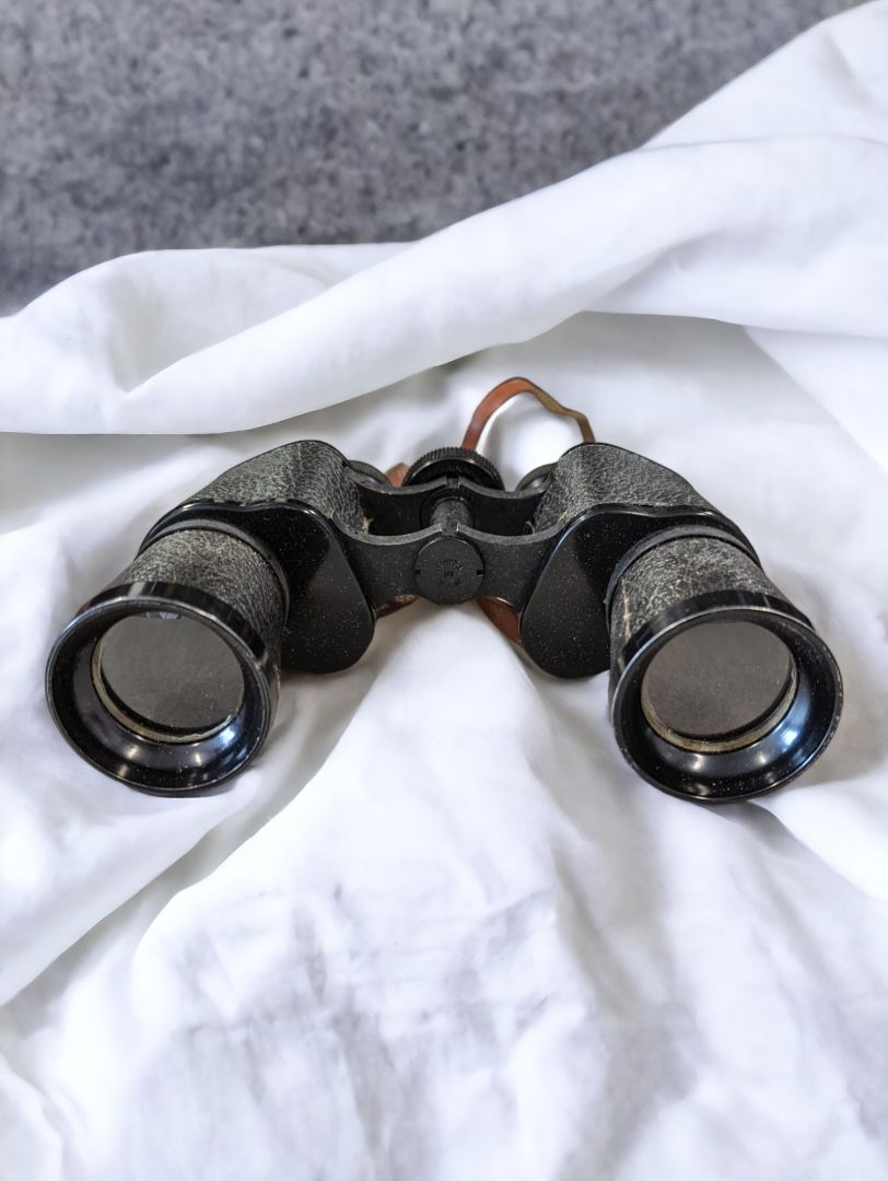 Vintage Binoculars in Leather Bag