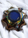 Vintage Fenton Blue Carnival Dragon Glass Bowl