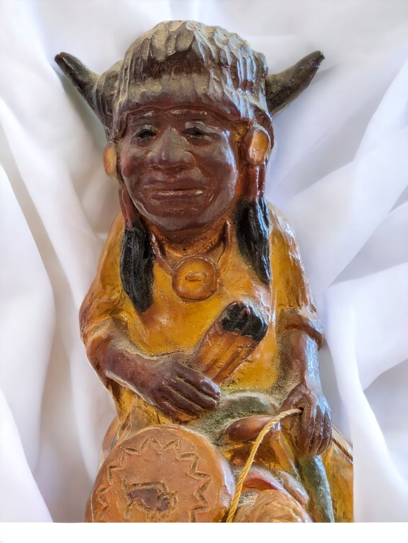 Vintage Native Indian on Horse Carving