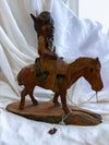 Vintage Native Indian on Horse Carving