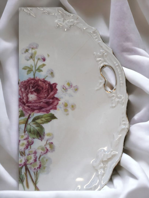 Vintage Shabby Chic Hand Painted Plate