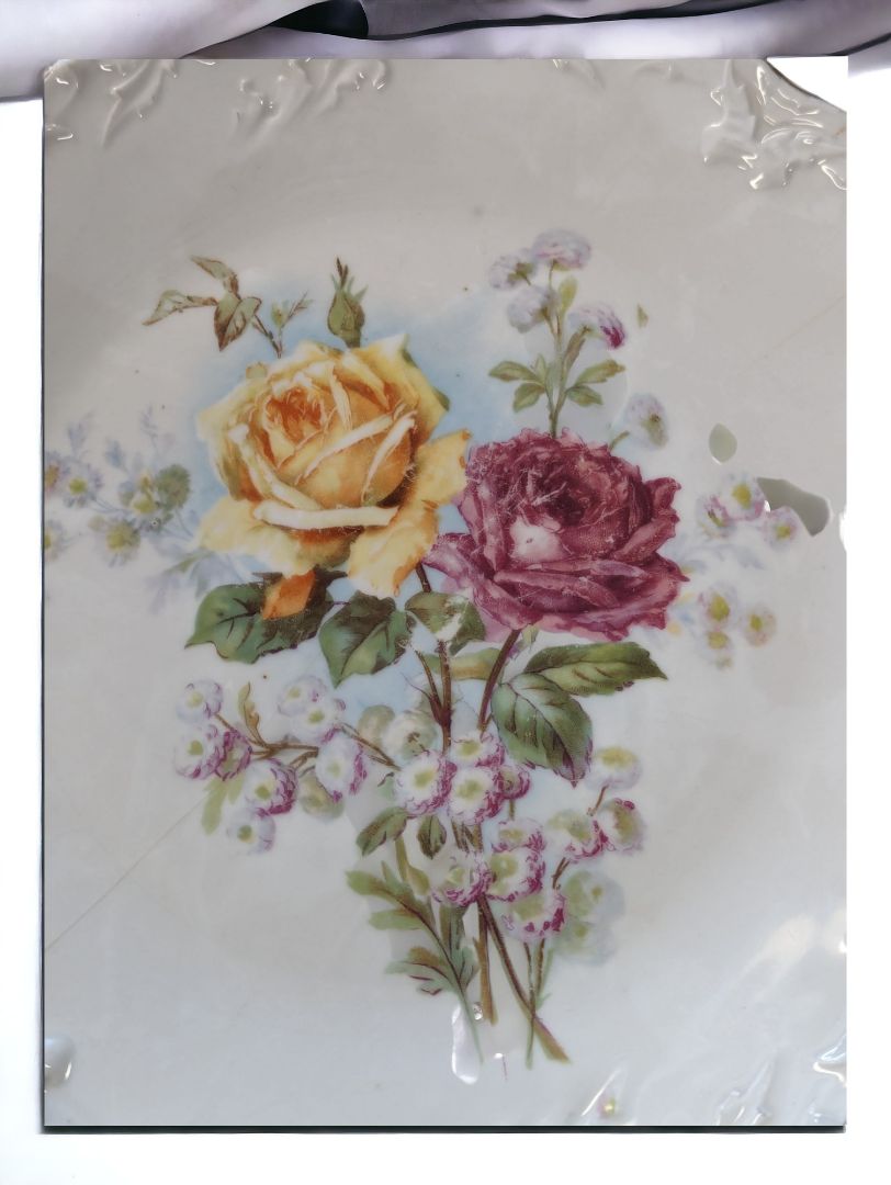 Vintage Shabby Chic Hand Painted Plate