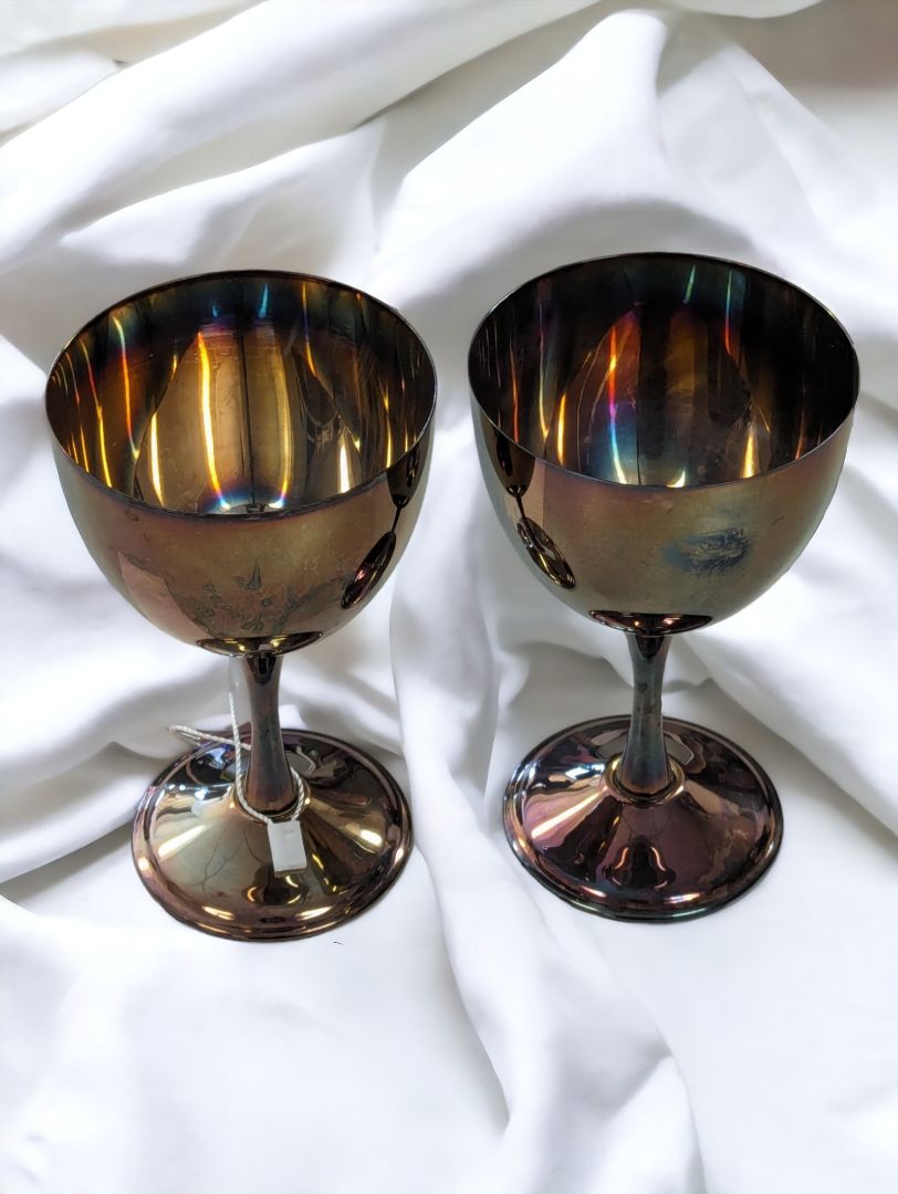 Vintage Silver Wine Goblets