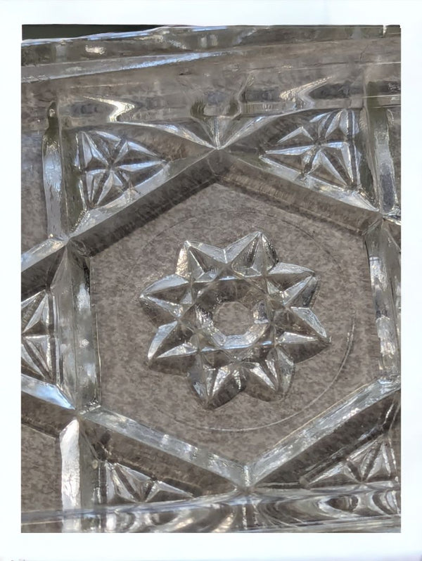 Vintage Pressed Glass Butter Dish
