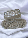 Vintage Pressed Glass Butter Dish