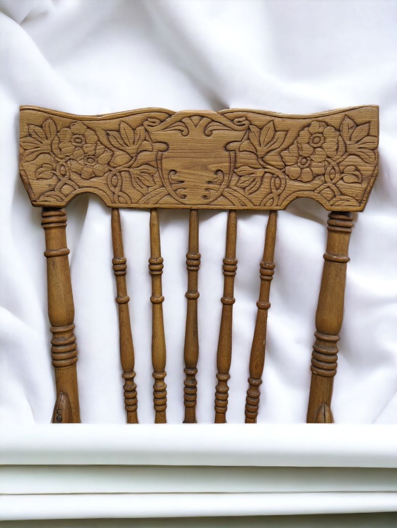 Mid Century Pressed Back Spindle Chairs