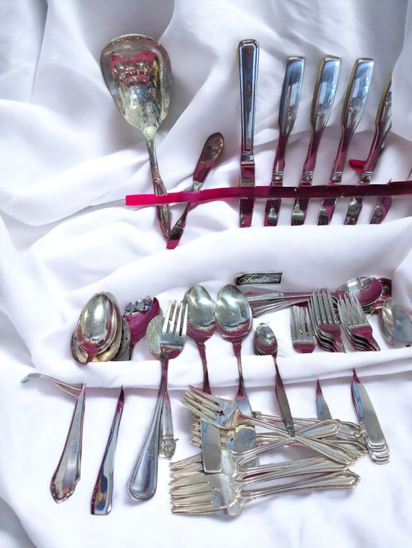 62 Pieces of Mixed Silverware