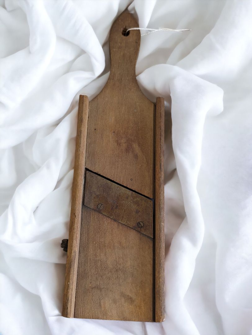 Vintage Wooden Hand Held Vegetable Slicer