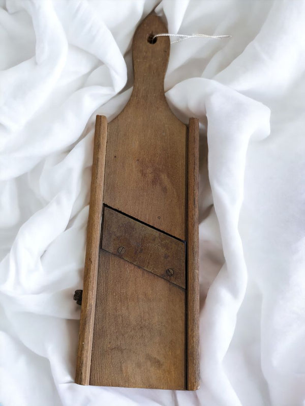 Vintage Wooden Hand Held Vegetable Slicer
