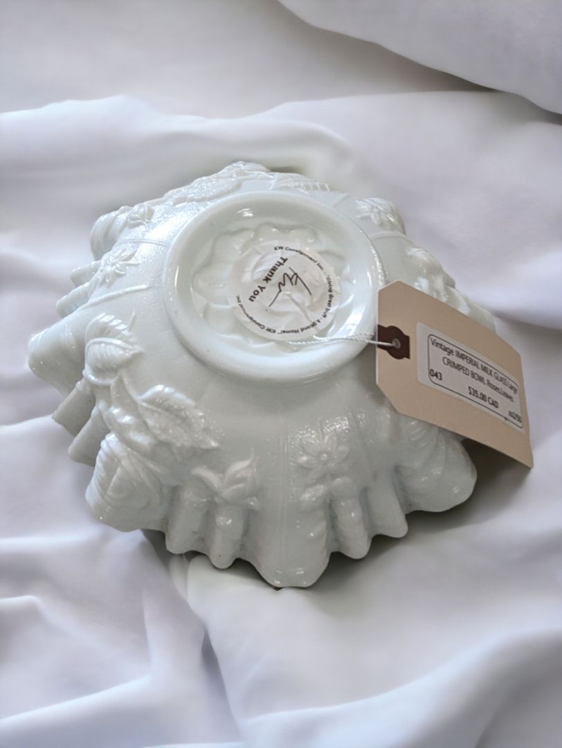 White Vintage Milk Glass Bowl | Classic Elegance for Your Table